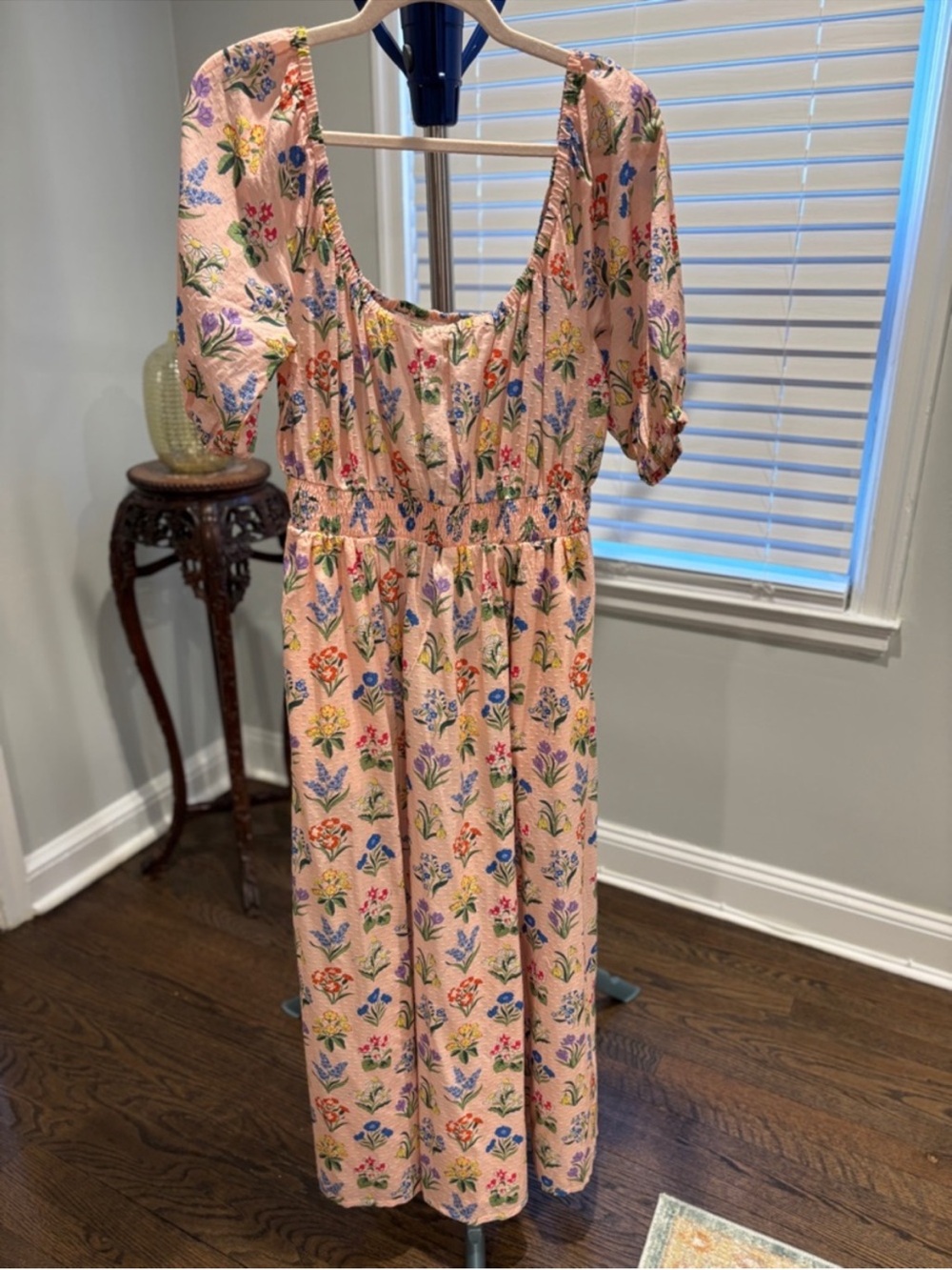 NWT Boden Scoop Neck Midi Dress in Dusty Pink, Spring Garden floral, Size 10 - Picture 11 of 14